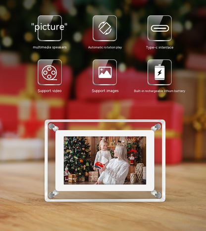 Transparent Photo Frame & Video Player 5inch High Resolution with built in speaker