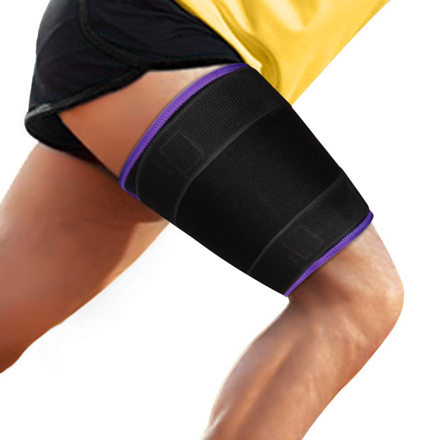 supregear Thigh Brace - Hamstring Compression Sleeve for Women and Men - Adjustable Thigh Compression Sleeve for Pulled Groin Sprains Quadricep Tendinitis Workouts Sciatica Injury and Recovery