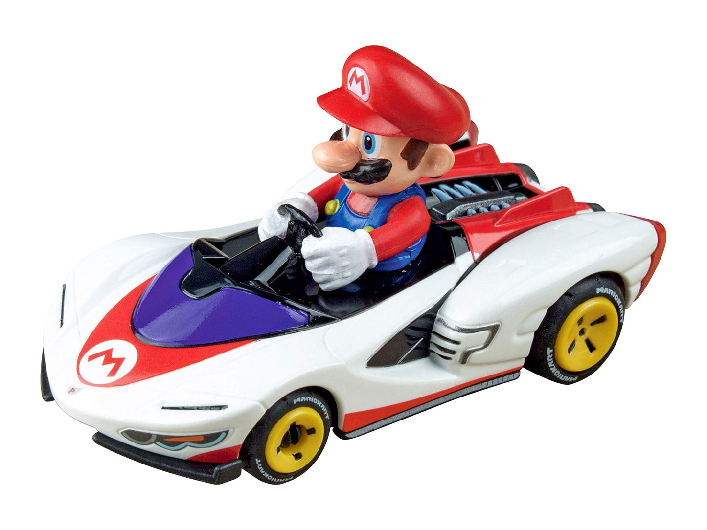 Carrera 64182 Mario Kart P-Wing Mario 1:43 Scale Analog Slot Car Racing Vehicle GO Slot Car Toy Race Track Sets