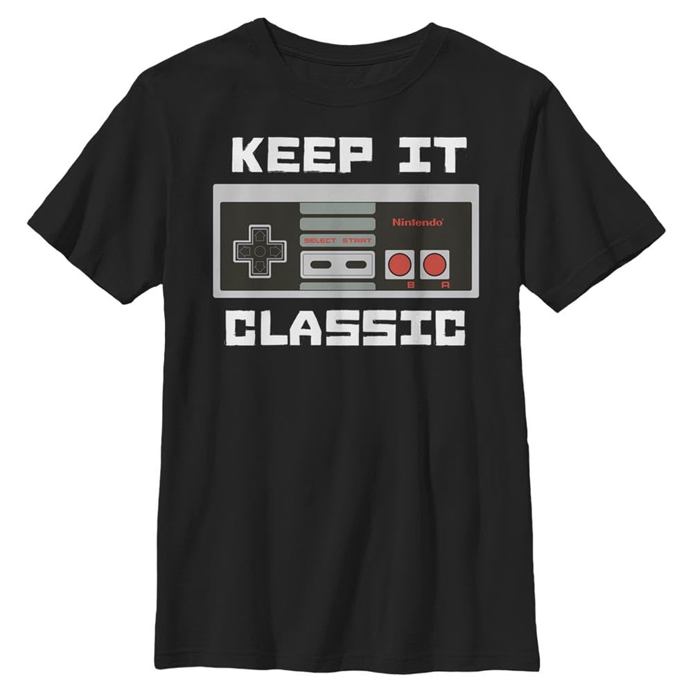 Nintendo Boys Kepp IT Classic T-Shirt Medium Black