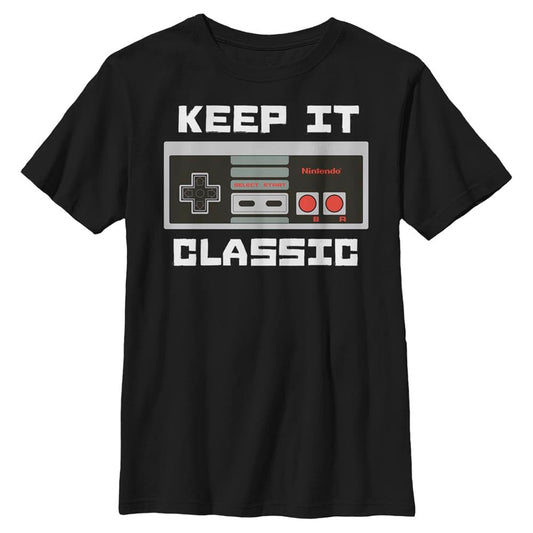 Nintendo Boys Kepp IT Classic T-Shirt Medium Black