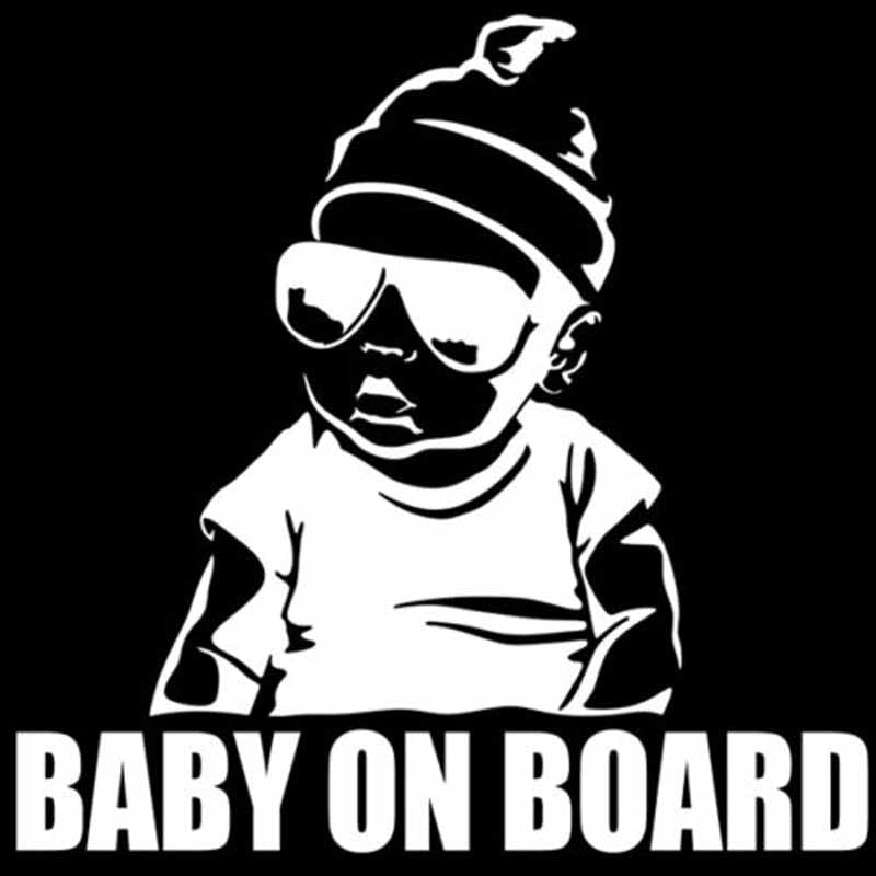 Funny Cartoon Baby on Board Reflective Car Sticker Decal 15x15cm