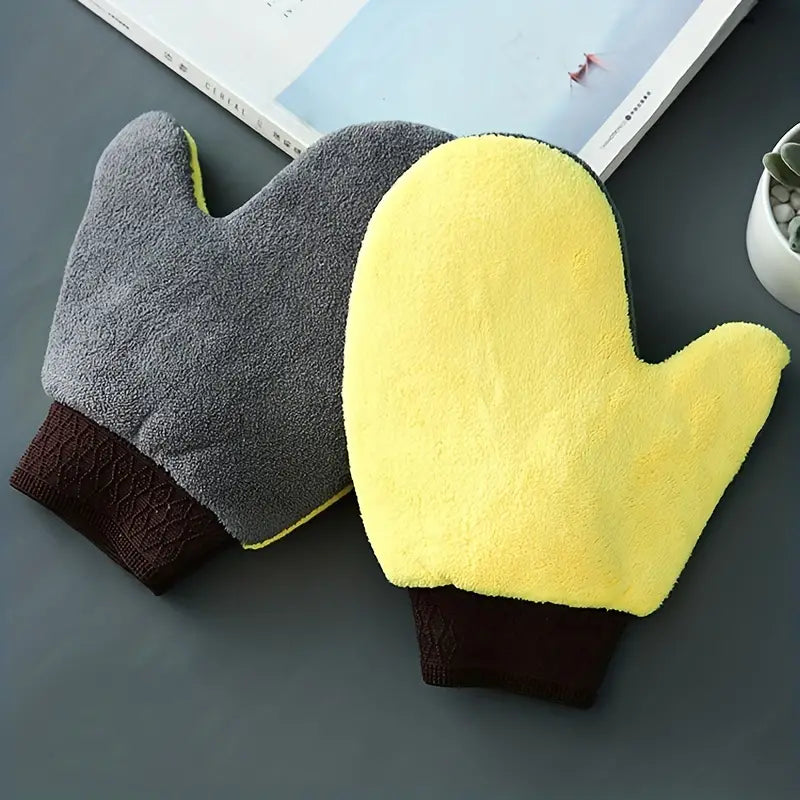 Soft Coral Fleece Car Washing Gloves for Cleaning maximum water absorption