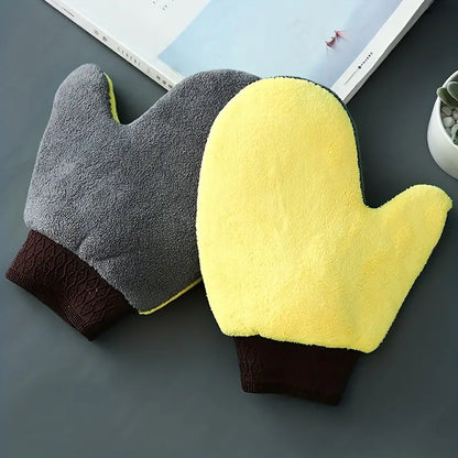 Soft Coral Fleece Car Washing Gloves for Cleaning maximum water absorption