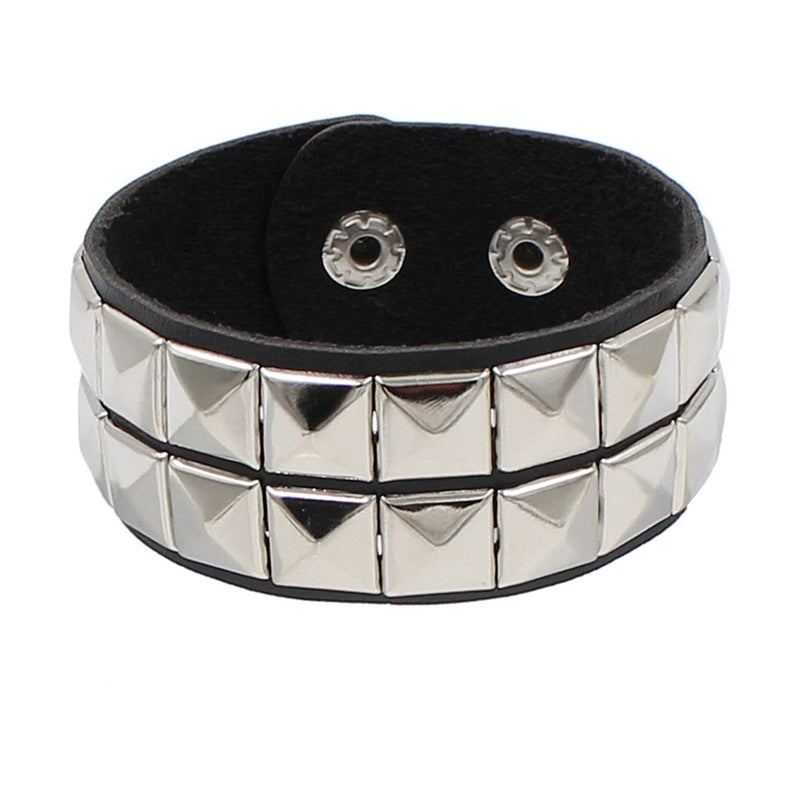 Ins Couple Leather Rivet Bracelet birthday valentine romance gift