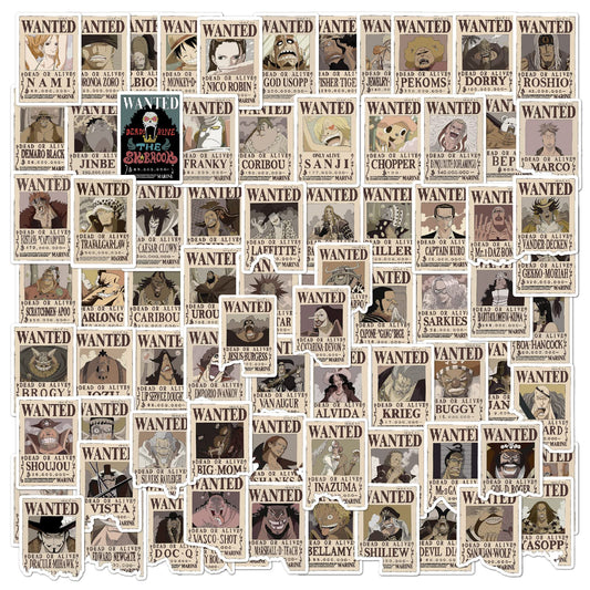 80pcs Anime Wanted Poster Stickers Cute Stickers Vinyl Sticker Decal Decor Waterproof