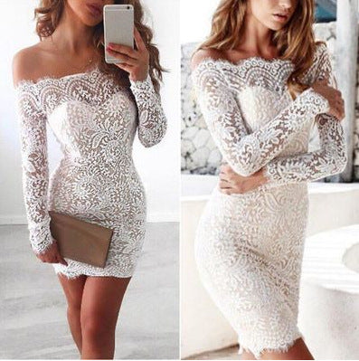 Sexy Lace Off-Shoulder Dress woman women date couple party night clubbing