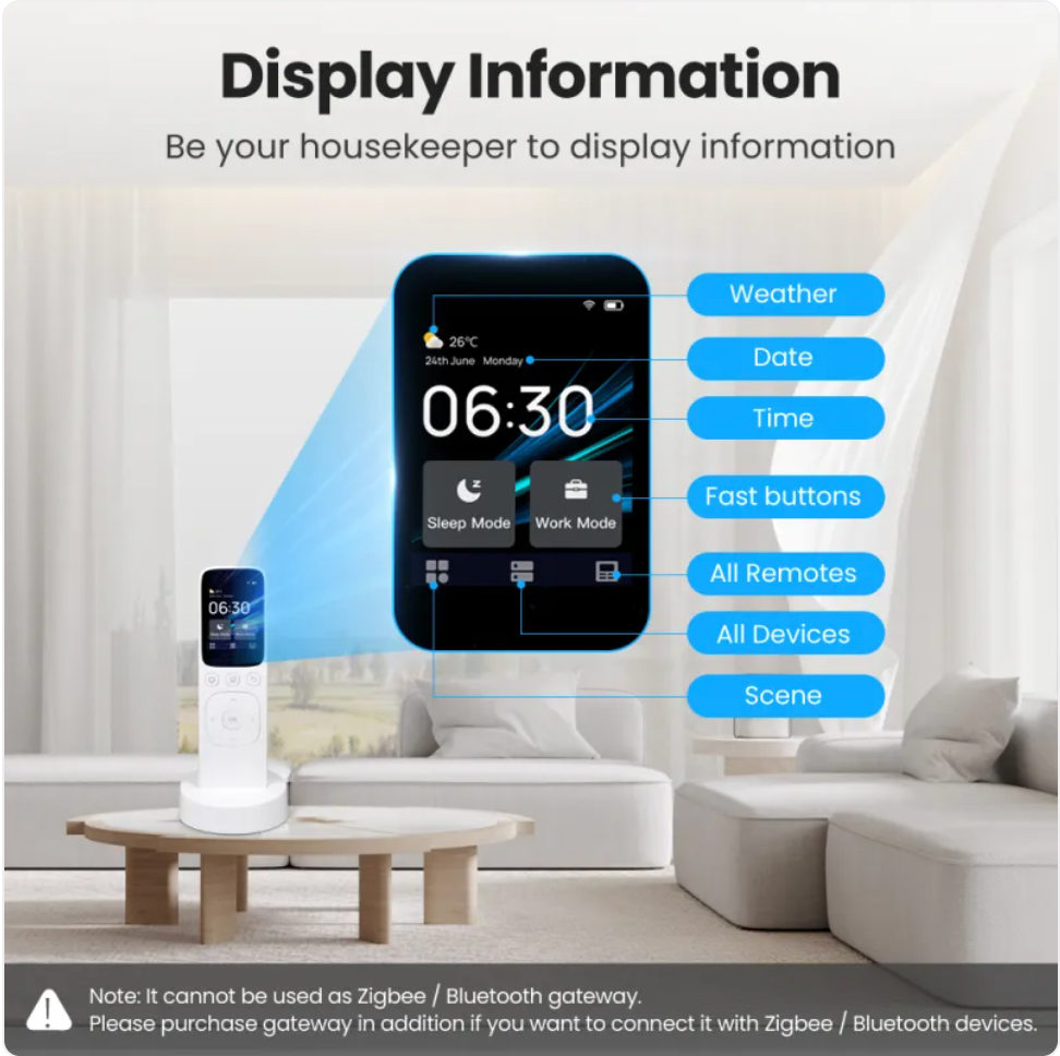 Smart Home Remote Control with Charging Dock