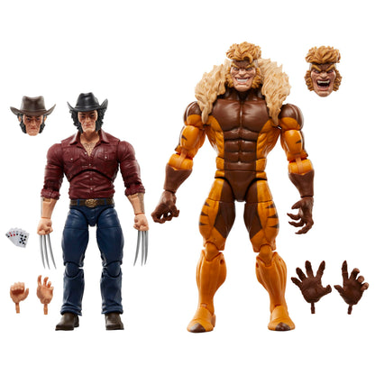 Marvel Legends Series Marvels Logan vs Sabretooth Wolverine 50th Anniversary Comics Collectible 6-Inch Scale Action Figure 2-Pack