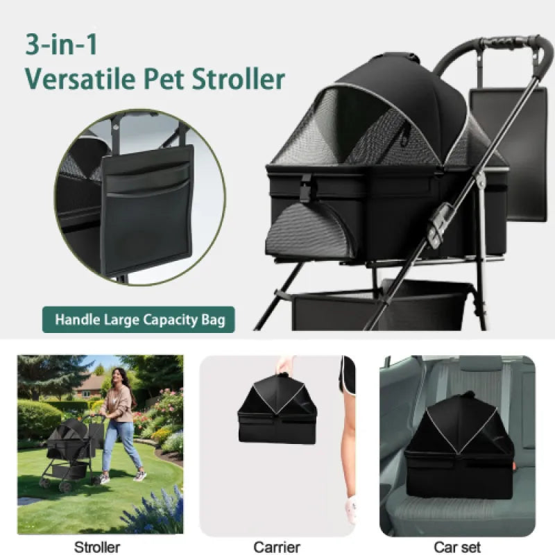 Pet Folding Stroller trolley cat dog travel outdoor