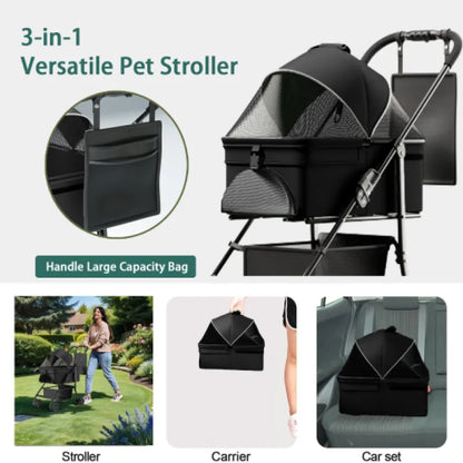Pet Folding Stroller trolley cat dog travel outdoor