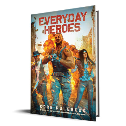 Everyday Heroes: Core Rulebook - The Roleplaying Game d20 5e Compatible 400+ Page Hardcover Book Create Your Own Action Hero for Gamemasters & Players Evil Genius GamesBlue