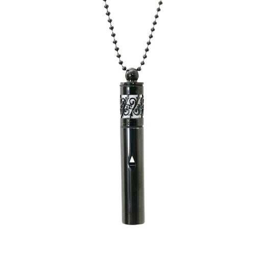 VICUSSE Stainless Steel Breathing Necklace for Women & Men Essential Oil Diffuser Necklace for Anxiety (B)