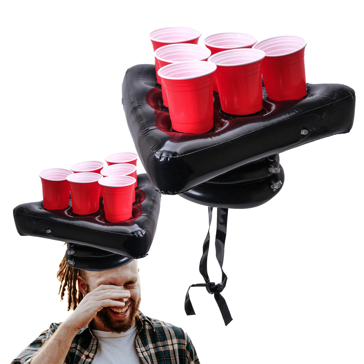 Party Toss Game Inflatable Pong Hat Ping Pong Parties Toss Game Cups bevarage Holder for Endless Party Fun Twist on a Party Bachelorette Classic Game