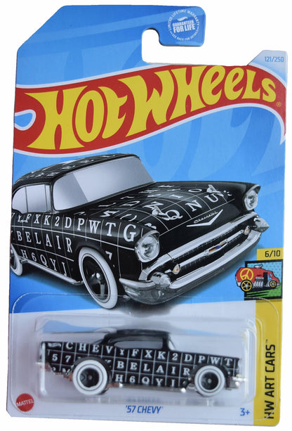 Matchbox Hot Wheels 57 Chevy HW Art Cars 6/10 [Black] 121/250 L2593