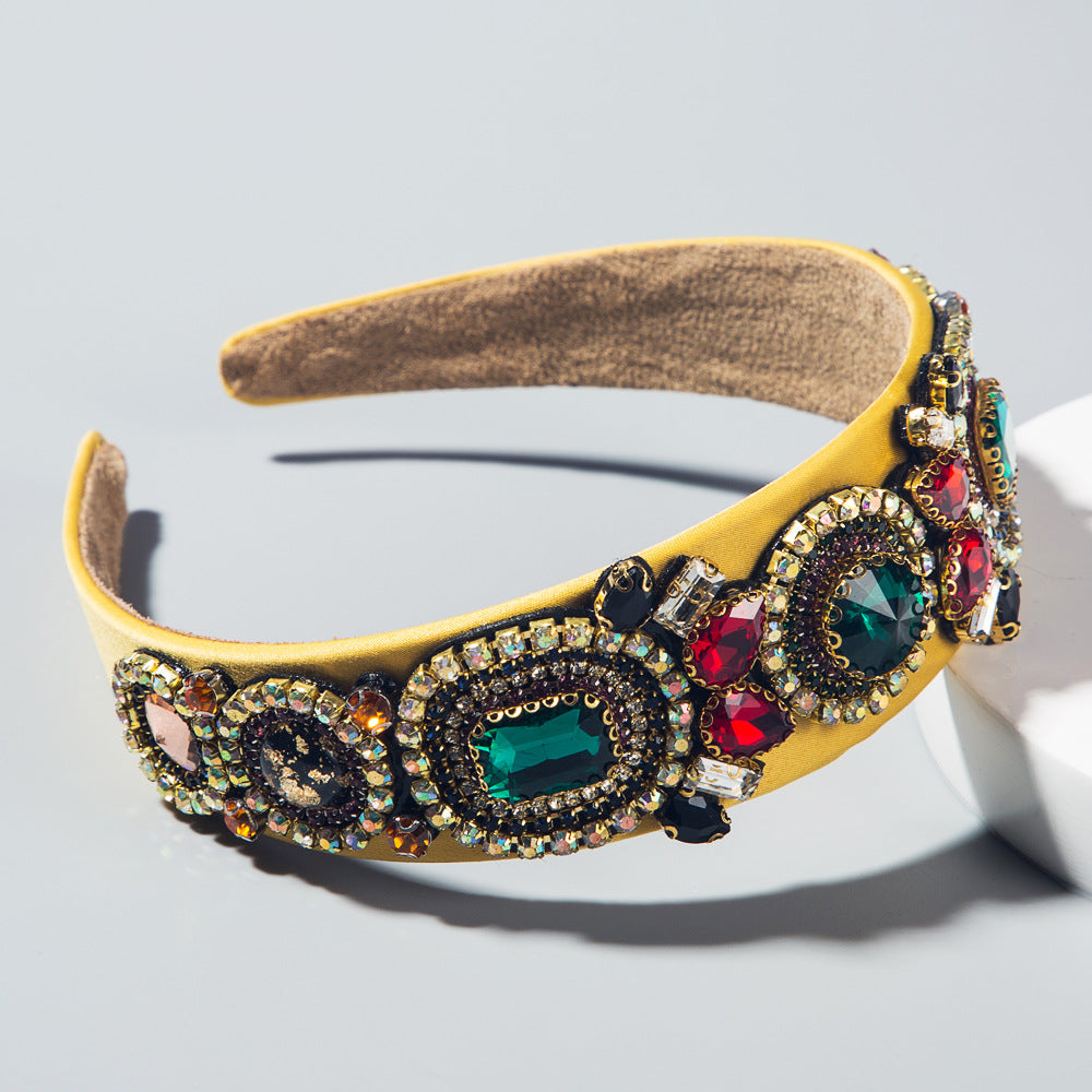 Baroque Style woman women Colorful Headband hairband with Rhinestones