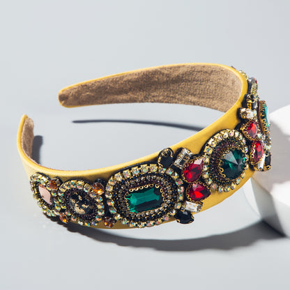 Baroque Style woman women Colorful Headband hairband with Rhinestones