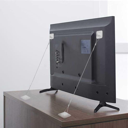 6 Pairs Adjustable TV Safety Straps 39" No Drill Furniture Anchors for Baby Proofing Self-Adhesive Securing Wall Anchors Prevent Falling Anti Tip Cabinet Computer Bookshelf Straps