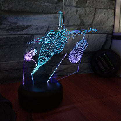 3D Fighter Jet Touch Control LED Night Light Gift