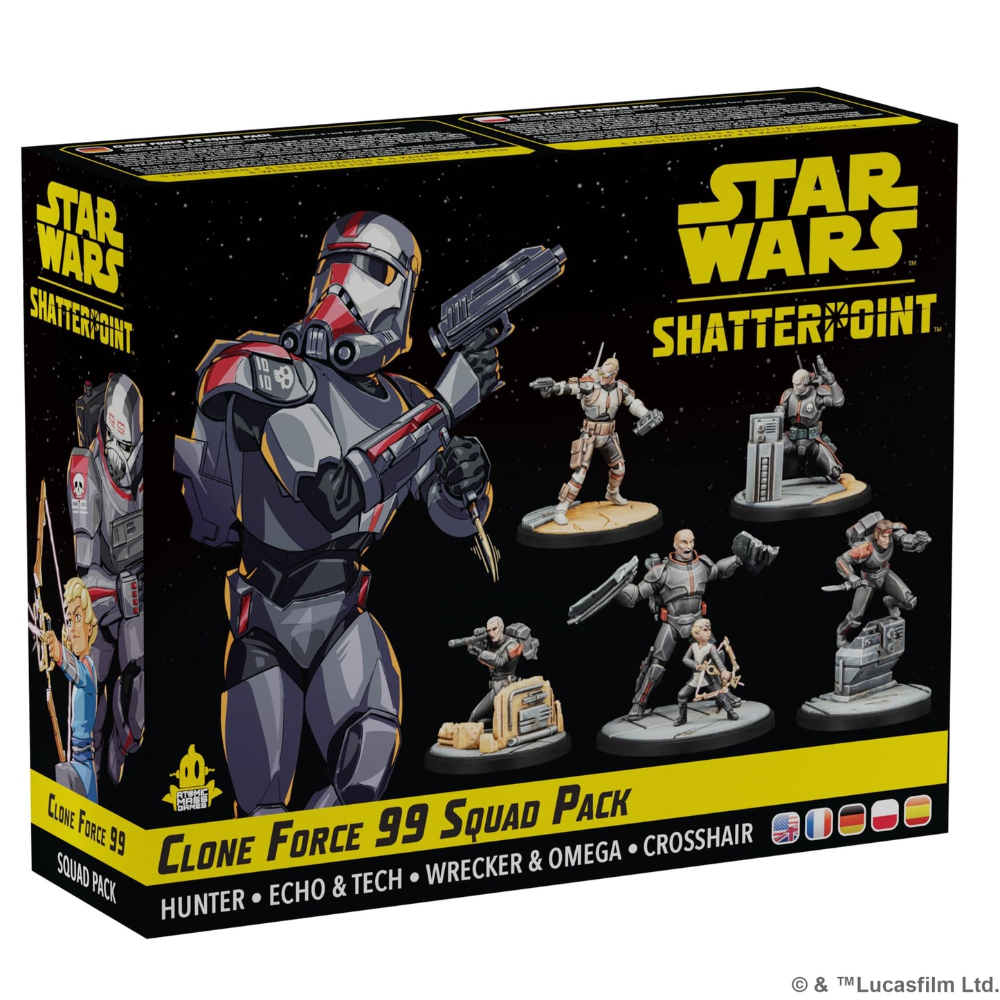 Star Wars Shatterpoint Clone Force 99 Squad Pack - Tabletop Miniatures Game Strategy Game for Kids and Adults Ages 14+ 2 Players 90 Minute Playtime Made by Atomic Mass Games