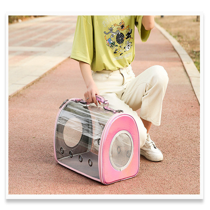 Portable Pet cat travel case Carrier Backpack 35x14x17 cm Silver Pink Red Blue