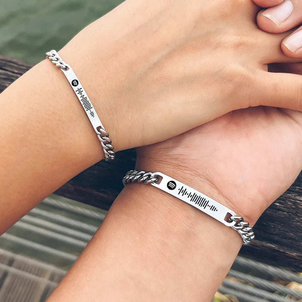 Stainless Steel Couple Cuban Bracelet valentine couple birthday gift