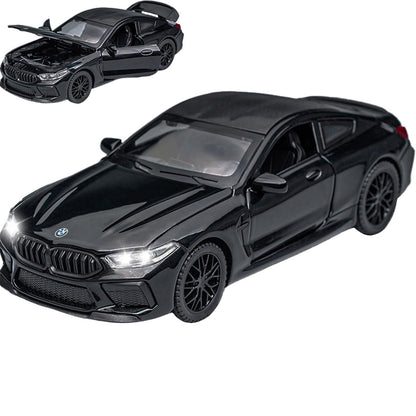 Toy Cars Compatible BMW M8 Model Car Toys Car 1/32 Metal Collect car with Light and Sound Pull Back for Boys Children Age 3 + Year Old Festival Gift(Black)