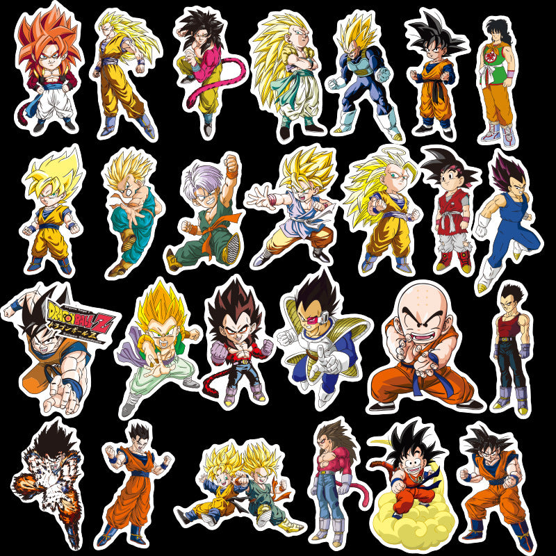 100 Unique Dragon Ball Cartoon Stickers for Luggage