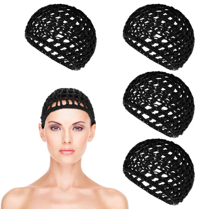 Sibba Shower Cap 4 PCS Mesh Hair Net Wrap For Sleep Sleeping Wraps Elastic Band Wig Hairnets Bonnet Caps Snoods Sew In Weave Protector Weaving Press Head Hats Crochet Cover Women Bathing Accessories