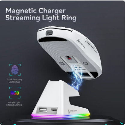 X6 Lightweight Wireless Gaming Mouse with charging dock