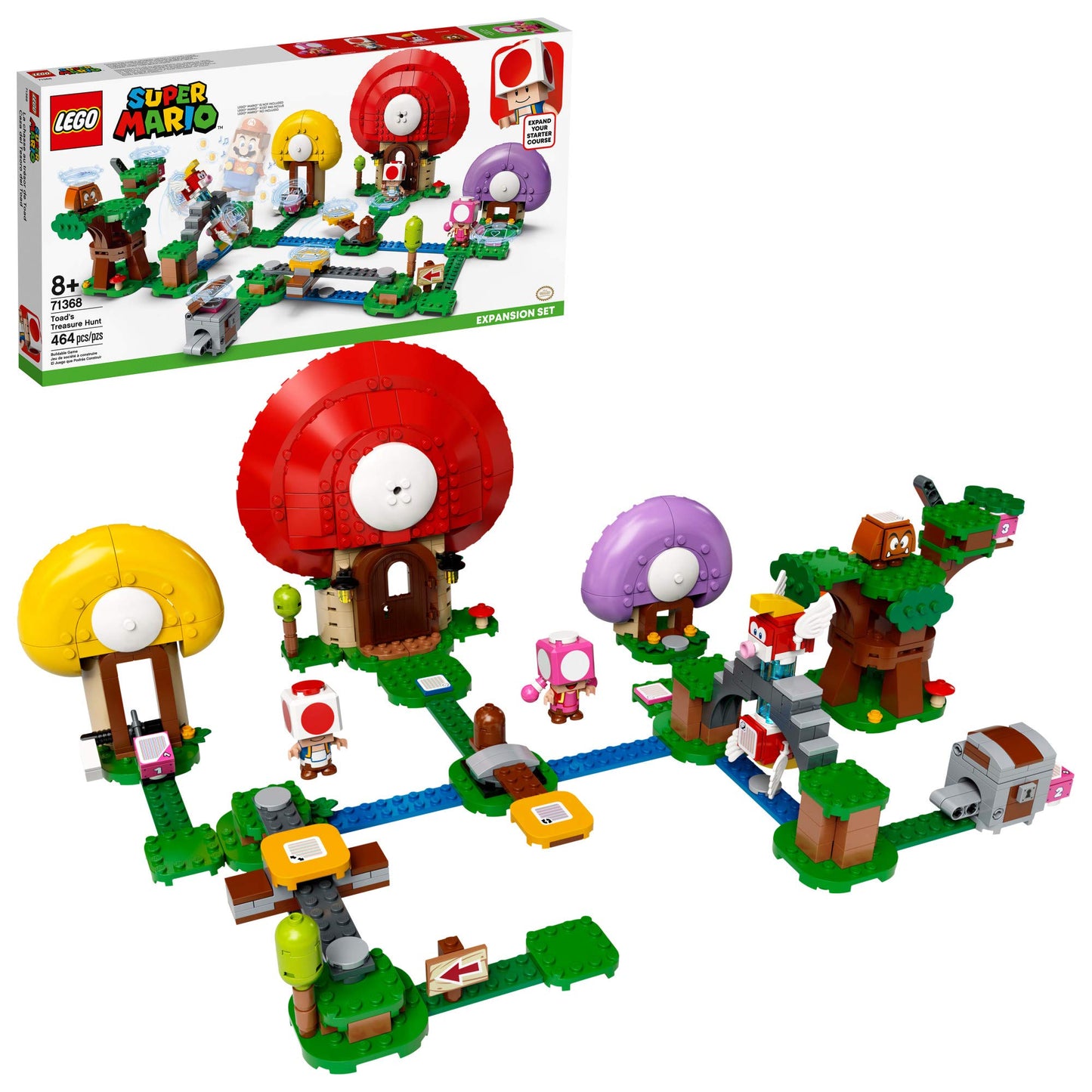 LEGO Super Mario Toads Treasure Hunt Expansion Set 71368 Building Kit Toy for Kids to Boost Their Super Mario Adventures with Mario Starter Course (71360) Playset (464 Pieces)