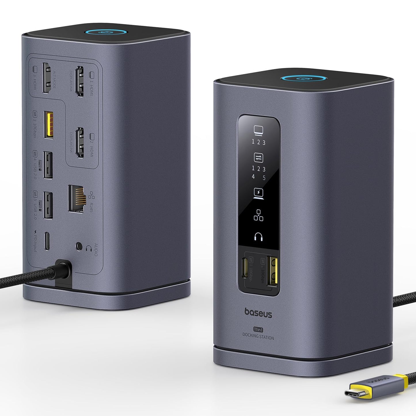[CES Picks Awards 2025] Baseus SpaceMate(MAC) Docking Station USB C Docking Station 3 Monitors with 4K HDMI 10Gbps USB Ports 100W PD Gigabit Ethernet Audio Laptop Docking Station for Mac & Win