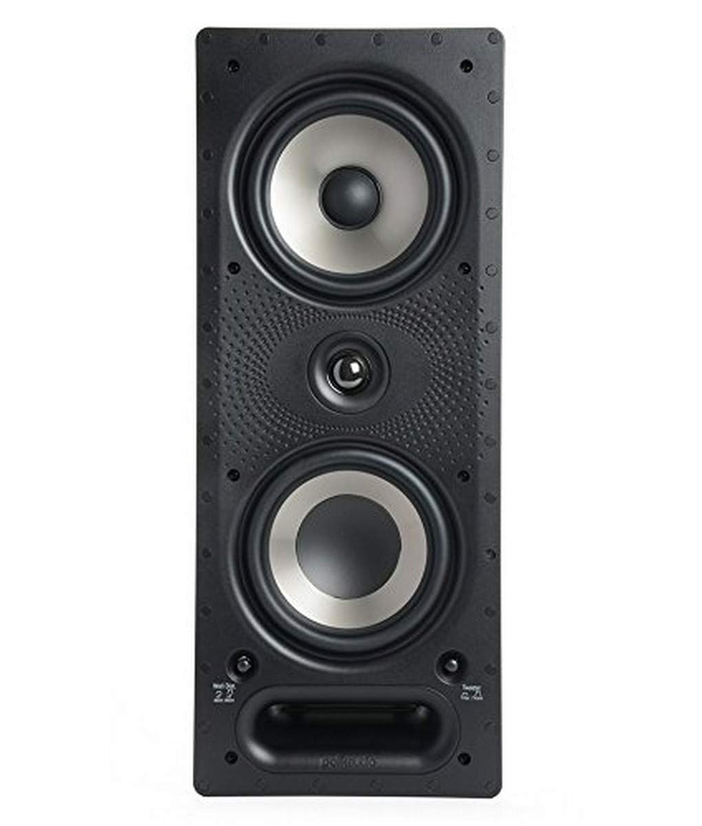 Polk Audio 265-RT 3-Way in-Wall Speaker - The Vanishing Series | Easily Fits in Ceiling/Wall | High-Performance Audio - Use in Front Rear or as Surrounds | with Power Port & Paintable Grille - Black
