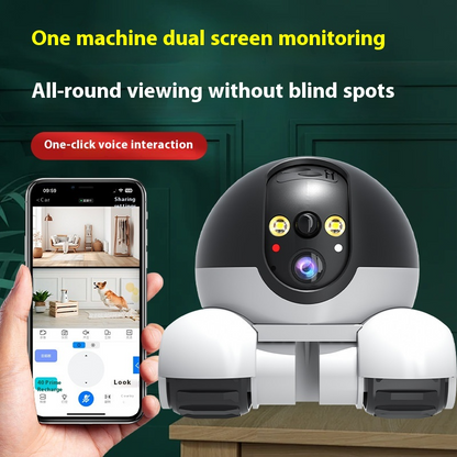 Wireless 360° Dual Lens HD Action Robot Camera Smart motion detection real-time alerts APP CONTROL