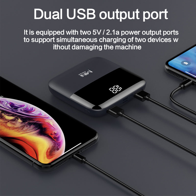 New Mini 10000MAH 37WH 3.7V Digital Power Bank DUAL USB OUTPUT