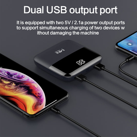 New Mini 10000MAH 37WH 3.7V Digital Power Bank DUAL USB OUTPUT