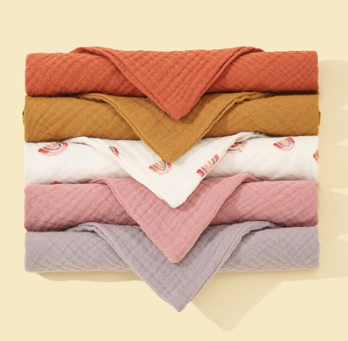 5-Pack Soft Cotton Triangle Baby Bibs with Snap Buttons