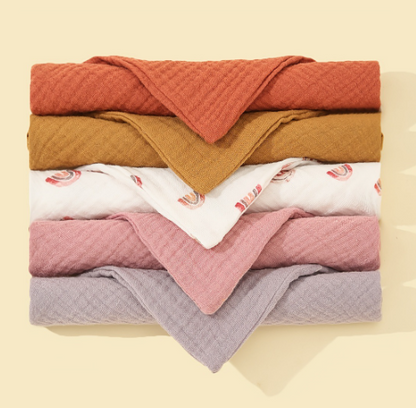5-Pack Soft Cotton Triangle Baby Bibs with Snap Buttons