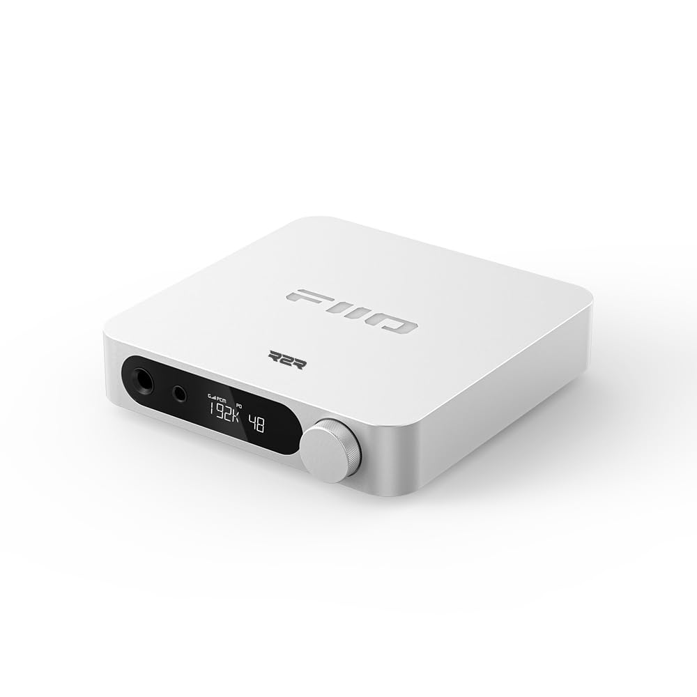 FiiO K11 R2R DAC and Headphone Amplifier for Home Audio or PC 6.35mm and Balanced 4.4mm RCA Coaxial Optical 1300mW 384kHz/24Bit DSD256 (Silver)