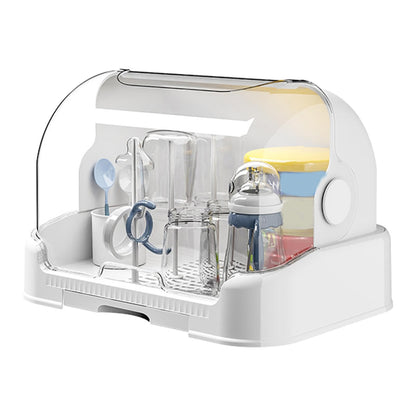 Baby Bottle Drying Rack StorageBaby Bottle Dryer HolderTodlers Bottles Storage Box Baby Bottle OrganizerDustproof Nursing Cutlery Box ContainerCountertop Rackfor Home and Traveling