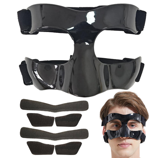 Nose Guard for Broken Nose Adjustable Basketball Baseball Softball Face Guards Face Shield Masks for Adults and Teenagers Sports Training Nose Guard Protects Nose and Face from Injury Black Open