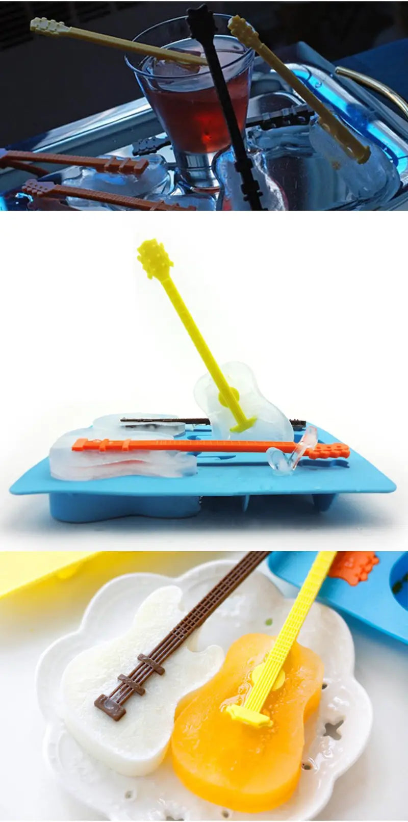Spanish Guitar Shape Ice Tray - Creative 3 Grid Mold
