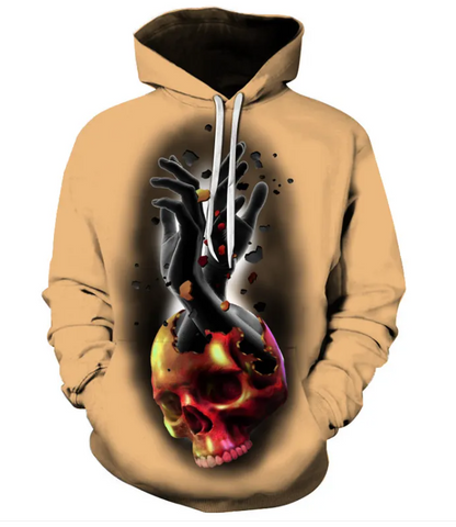 Varies options and colors - Skull Head Hooded Sweater jacket men apparel