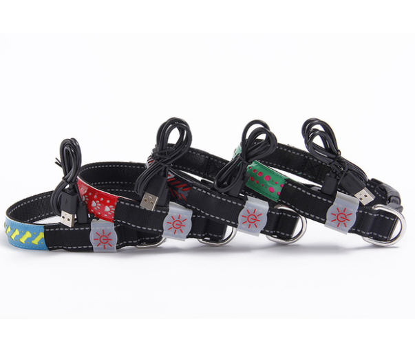LED Light-Up dog Pet Collar multi color