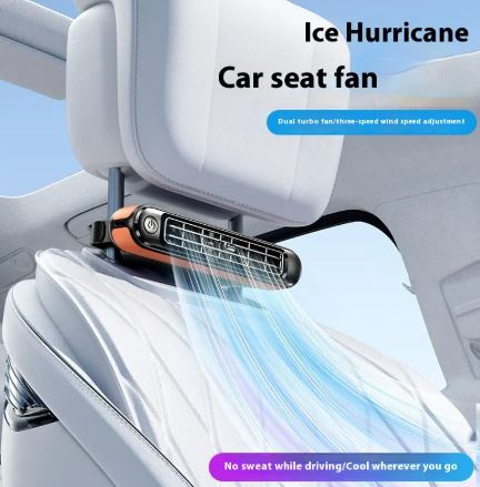 Car Turbine Bladeless Rear Seat USB Fan – 3-Speed, Quiet, Powerful, for Vehicle Interior (Black, Brown, Wood Grain)