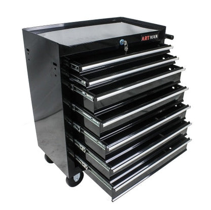 7 DRAWERS multi function tool cart with wheels and lock - BLACK garage