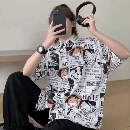 Anime One Piece Luffy Casual Couple Cardigan Top