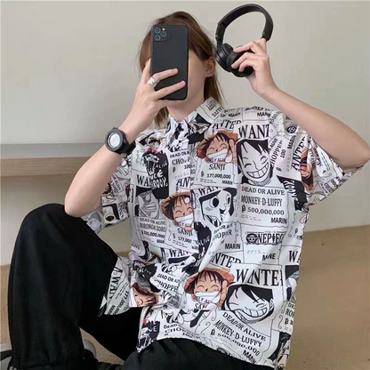 Anime One Piece Luffy Casual Couple Cardigan Top