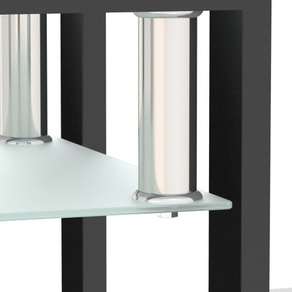 Modern Tempered Glass Tea Table Coffee Table End Table Square Table For Living Room, Transparent Black