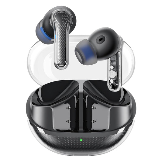 SoundPEATS Clear Bluetooth-Kopfhörer 12-mm-Treiber und Dual-ENC-Mikrofon für klare Anrufe Spielmodus 40 Stunden Wiedergabezeit App-Steuerung